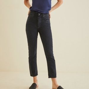 Agolde black straight fit high waist jeans